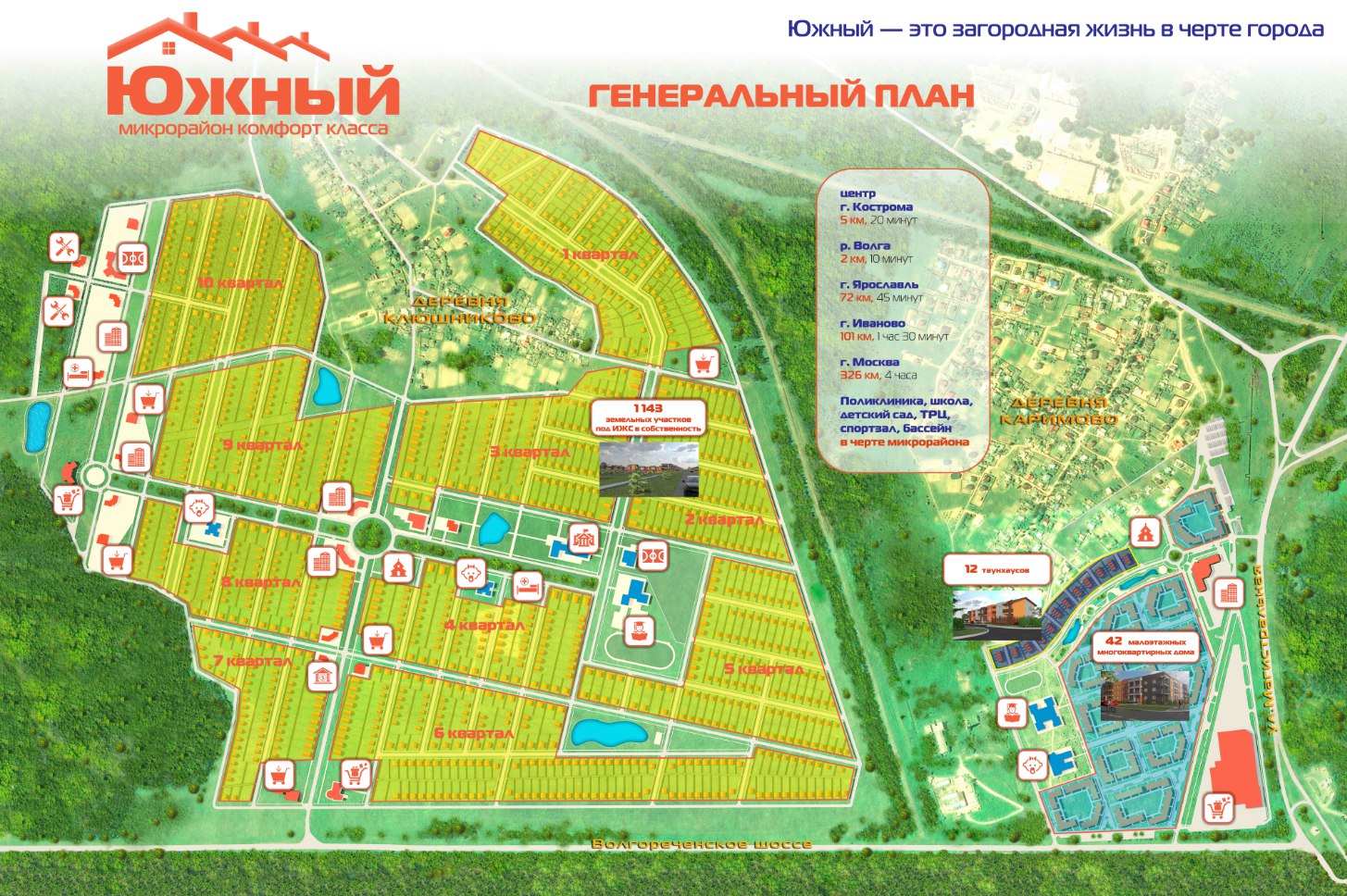 Карта поселок южный кострома